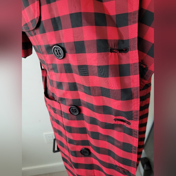 Burberry trench coat/dress in red Buffalo check - Picture 6 of 16